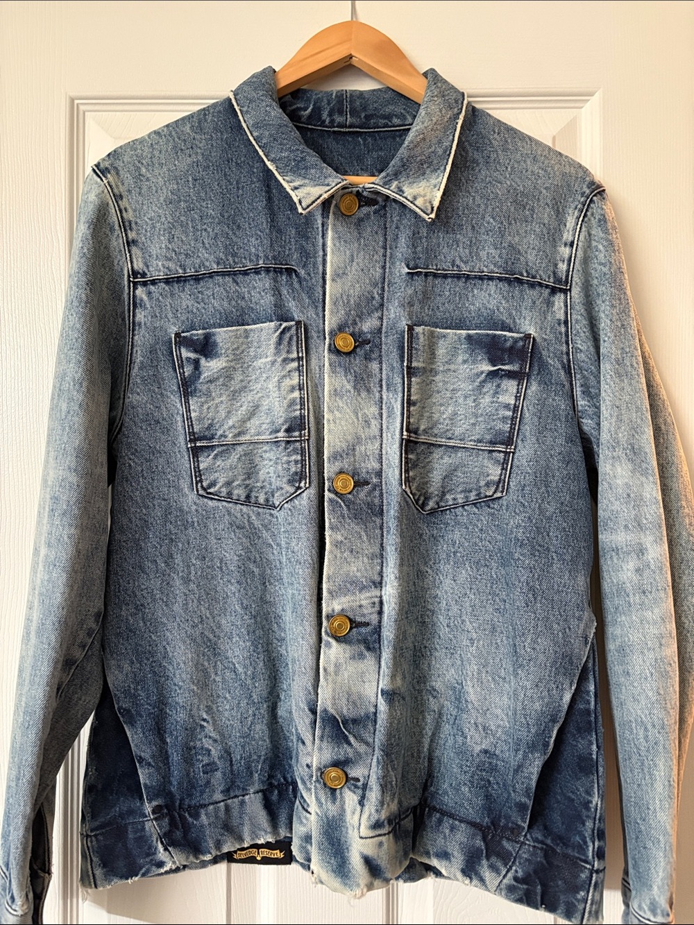 Candiani Selvedge Reserve Stonewash Distressed Denim Shirt Jacket - Rare! M/L
